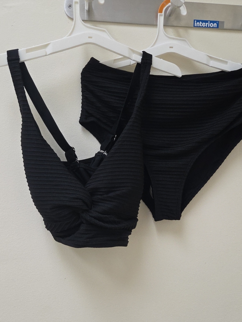Ribbed Black Bikini Set - Two Piece Swimwear